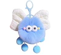 RDCIRP Grazioso portachiavi a forma di bricchetta, piccolo ciondolo a forma di bricchetta, portachiavi con ciondolo for borsa, peluche con design a bricchetta Bownot for zaini(Blu)
