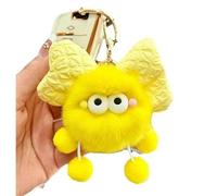 RDCIRP Grazioso portachiavi a forma di bricchetta, piccolo ciondolo a forma di bricchetta, portachiavi con ciondolo for borsa, peluche con design a bricchetta Bownot for zaini(Giallo)