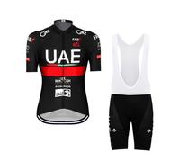 RDCYCLIST 2024 Pro Team UAE Black Maglia da ciclismo da uomo Completo. maglia da bicicletta traspirante per mountain bike, pantaloncini con bretelle kits GEL Paddad (M)