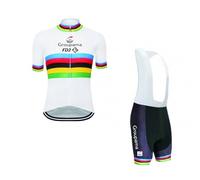 RDCYCLIST 2025 Pro Team GROUPAMA FDJ Maglia da ciclismo da uomo Completo, maglia da bicicletta traspirante per mountain bike, pantaloncini con bretelle kits Paddad (L)