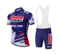 RDCYCLIST 2025 Pro Team SOUDAL QUICK STEP Maglia da ciclismo da uomo Completo, maglia da bicicletta traspirante per mountain bike, pantaloncini con bretelle kits Paddad (L)