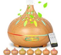 RDDAIPE Diffusore di Oli Essenziali,500ml Ultrasuoni Diffusori Olio Essenziale, Diffusore di Aromi,Legno Aromaterapia Elettrico Profumatore Diffusore,con 7 Colori LED,Umidificatore Ambiente per Casa