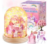 RDDAIPE Lampada Fai da Te Bambina Unicorno, Lampada Unicorno Regalo Bambina 3 4 5 6 7 8 9 10 Anni Femmina, Unicorno Giochi Creativi Bambina 3-12 Anni,Unicorno Idee Regali Bambina Giocattoli 5 Anni