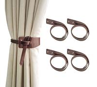 Rddconkit Fermatende in pelle, 4 pezzi, in stile minimalista, fermatende per finestre, fermatende in stile vintage (caffè)