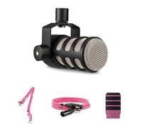 RØDE Bundle PodMic Microfono Dinamico - Braccio PSA1+, Filtro WS14 e Cavo XLR 3 m (Rosa)