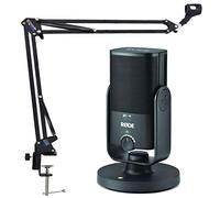 RØDE NT-USB Mini microfono a condensatore USB per podcast con braccio microfono Keepdrum NB35BK (nero)