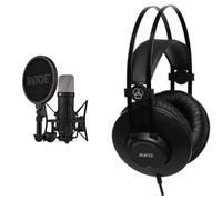 RØDE NT1 5th Gen Black Microfono a condensatore da studio a diaframma largo di quinta generazione & AKG K52 Closed Back Cuffie, Nero