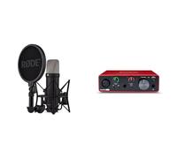 RØDE NT1 5th Gen Black Microfono a condensatore da studio a diaframma largo di quinta generazione & Focusrite Scarlett Solo (terza generazione), interfaccia audio USB
