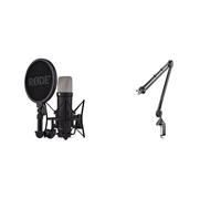 RØDE NT1 5th Gen Black Microfono a condensatore da studio a diaframma largo di quinta generazione & PSA1 Braccio da Studio Professionale