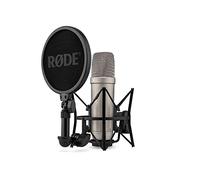 RØDE NT1 5th Gen Silver Microfono a condensatore da studio a diaframma largo con uscite XLR e USB, supporto antiurto e filtro antipop per musicale, registrazione vocale e podcast
