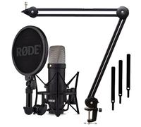 RØDE NT1 Signature Black - Microfono a condensatore da studio + treppiede a braccio snodato Keepdrum MS138 nero