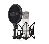 RØDE NT1 Signature Series Microfono a Condensatore a Diaframma Largo con Supporto Antiurto, Filtro Anti-pop e Cavo XLR per Produzione Musicale, Registrazione Vocale, Streaming e Podcasting (Bianco)