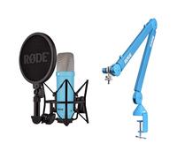 RØDE NT1 Signature Series Microfono a Condensatore + Braccio da Studio PSA1+ - Kit di Registrazione Professionale per Voce, Streaming e Podcast (Blu)