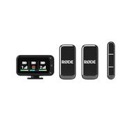 RØDE Wireless Micro - Kit di Microfono Wireless Compatto per Fotocamera, Due Microfoni con Ricevitore per Fotocamera, Ricevitore per Smartphone e Custodia di Ricarica - USB-C, Nero