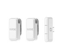 RØDE Wireless Micro - Microfono wireless compatto, due microfoni con custodia di ricarica per la creazione di contenuti per smartphone - USB-C, bianco