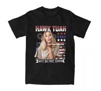 RDESEDRTRE 90s Shirt Hawk Tuah 24 Spit on That Thang Vintage T-Shirt Black M