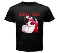 RDESEDRTRE Elfen-LIED-Anime-TV-Series-Men-s-Black-T-Shirt Black 3XL