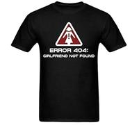 RDESEDRTRE Error 404 Girlfriend Not Found Men's T-Shirt Black L