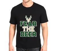 RDESEDRTRE Fear The Deer Top Mens Custom Made t Shirt Black 3XL