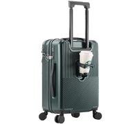 RDGOLF Bagagli Di Grandi Dimensioni, Valigia, Valigia Trolley Universale Girevole Ad Alto Volume, Design Con Separazione Degli Spazi, For Viaje, Scuola (Color : Green(Cupholder), Size : 22)