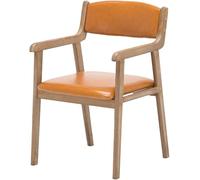 RDIAYDN Sedie da pranzo sedia con schienale gambe in legno, pelle PU dormitorio studente ufficio sala giochi reception per computer cucina (colore: grigio) (arancione)