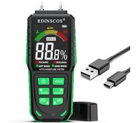 RDINSCOS Misuratore Umidità,Misuratore di Umidità per Legno con Display LCD Colorito,Rilevatori di Umidità con 4 Modalità Tester di Umidità per Legno