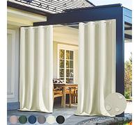 RDJSHOP Tende da Sole per Esterno, Tende Gazebo Oscuranti Impermeabili con Anelli, Termiche Isolanti 100% Poliestere, Protezione Raggi UV, 1 Pezzo,254x241cm-Beige