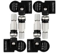 RDKS TPMS - 4 sensori di pressione pneumatici, sistema di controllo della pressione dei pneumatici, valvola in metallo, colore argento, adatto per CC Passat B7 Tiguan 3AA907275