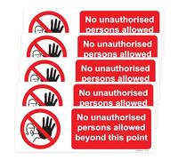RDLCAR No Unauthorized Pers Allowed Beyond This Point - Segnale di avvertimento di sicurezza, off Limits, You Are Not Conlowed At This Point, plastica rigida in PVC, 100 mm x 300 mm, confezione da 5