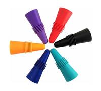 RDNKVB 6pcs Tappi per Bottiglie di Vino in Silicone con fondo in acciaio inox riutilizzabile per la conservazione di champagne e birra