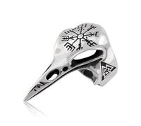 RDNKVB Anelli vichinghi Anello nordico corvo rune bussola amuleto per uomini donne ragazzi