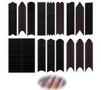 RDNKVB French Nail Stickers 3D Bianco Linea Francese per Nail Art Fai Da,6 Fogli di Adesivi Unghie Autoadesivo Suggerimenti, Punte per unghie Smile Guide Linea Adesivi per Manicure