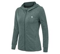 Rdruko Giacca da corsa da donna con cappuccio e zip completa UPF 50+, protezione solare UV, giacca sportiva leggera, a maniche lunghe, per corsa, yoga, fitness, ciano, S