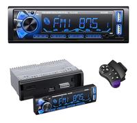 RDS Autoradio Bluetooth con Estraibile Frontalino, Wistrue Stereo Auto Bluetooth con Telecomando, 4x65W 1 DIN Autoradio AM/FM con Lettore MP3 e due porte USB Supporta AUX/SD/iOS/Android（multicolore）