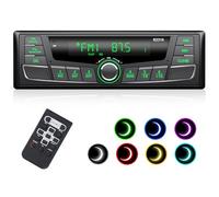 RDS Autoradio Bluetooth, Wistrue AM/FM Stereo Auto Bluetooth 4 x 65W Autoradio 1 Din con 7 Colori/Telecomando/USB/Ingresso Aux/scheda SD/supporto iOS e Android,lettore MP3