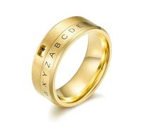 RDSGYZ Anelli nuziali da uomo in acciaio inox, colore argento, nero, oro, 8 mm, con lettere