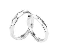 RDSGYZ Anelli per partner in argento 925, regolabili, per matrimonio, per donne, uomini, senza pietre, anelli di fidanzamento per lui e per lei