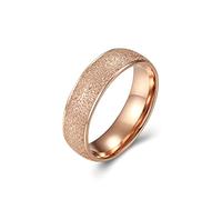 RDSGYZ Anello di fidanzamento da donna, in acciaio inox, oro rosa, argento, 2 mm, 4 mm, 6 mm, spazzolato