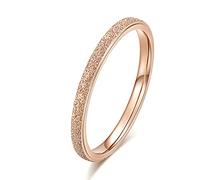 RDSGYZ Anello di fidanzamento da donna, in acciaio inox, oro rosa, argento, 2 mm, 4 mm, 6 mm, spazzolato