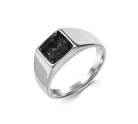 RDSGYZ Anello gotico in acciaio inossidabile per donne e uomini, argento e oro, anelli punk rock, 10 mm, sigillo con zirconia cubica