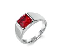 RDSGYZ Anello gotico in acciaio inossidabile per donne e uomini, argento e oro, anelli punk rock, 10 mm, sigillo con zirconia cubica