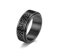 RDSGYZ Anello punk da uomo, in acciaio inox, argento, nero, oro, anello dell'amicizia, anello gotico, nodo celtico, 8 mm, anello a fascia