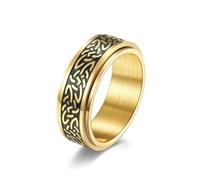RDSGYZ Anello punk da uomo, in acciaio inox, argento, nero, oro, anello dell'amicizia, anello gotico, nodo celtico, 8 mm, anello a fascia