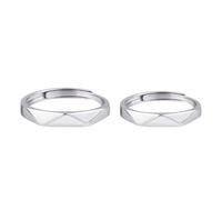 RDSGYZ Coppia di anelli da sposa in argento 925 paia, regolabili, senza pietre, per 2