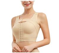 RDSIANE Reggiseno post-chirurgico con chiusura frontale per donna, correttore posturale, intimo modellante a compressione con fascia di supporto per il seno.., Beige, XL