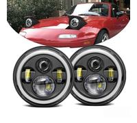 Rdtnvc Fari Anteriori A LED Da 7" Per Jeep Per Wrangler Per JK TJ 1997 1998 1999-2010 2011 2012 2013 2014 2015 2016 2017 2018 Principale Fari Faro(Nero 2 pezzi)