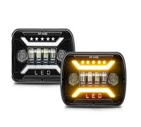 Rdtnvc Faro Anteriore A LED Quadrato 7x6'' 5x7 Pollici Halo Hi-Lo Beam Per GMC K3500 K2500 Per Suburban K1500 1997-200 Per Camion Fuoristrada E Motocicletta Principale Fari Faro(B type 2pcs)