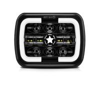 Rdtnvc Faro Anteriore A LED Quadrato 7x6'' 5x7 Pollici Halo Per GMC Per Savana 3500 2500 1500 Per Camion Fuoristrada E Motocicletta Principale Fari Faro(1pc Black)