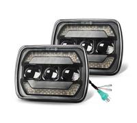 Rdtnvc Faro Anteriore A LED Quadrato Da 5x7/7x6 Pollici Ambra Con Luce Diurna DRL Per Auto Camion Moto Per XJ E YJ 12 V Principale Fari Faro(150W Headlight)