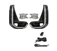 Rdtnvc Fendinebbia A LED DRL Diurni Per Toyota Per Hilux Per Revo Luci Marcia Diurne Paraurti Indicatori Direzione Impermeabili Cavi Interruttore Principale Fari Faro(Black DRL Fog White)